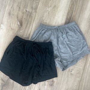 Brooks Pajama Shorts Black and Gray Lightweight Elastic Waist